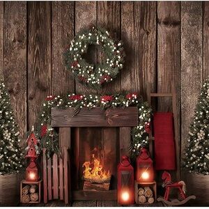 Festive Red and Green Christmas Photography Backdrop